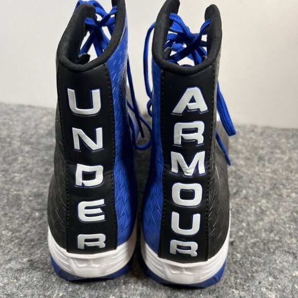 Mens Under Armour Highlight Football MC LE Cleats SIZE 10 Black Blue - Picture 5 of 8